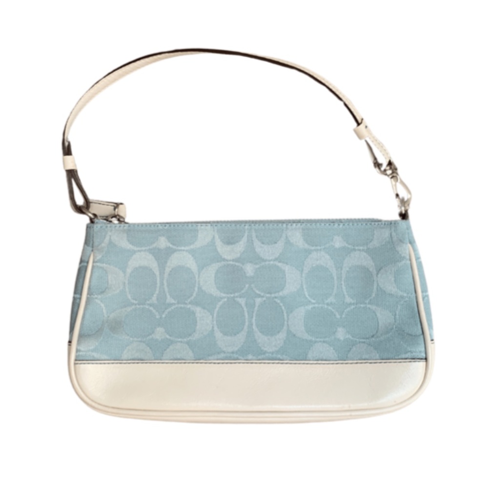 Y2K baby blue monogram clutch purse